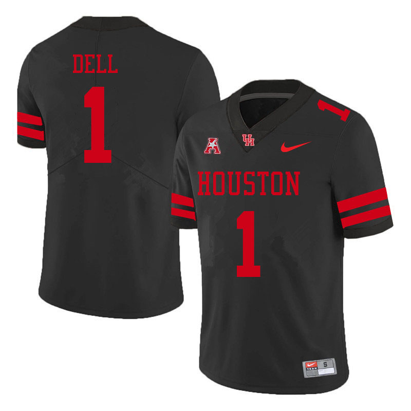 Men #1 Nathaniel Dell Houston Cougars College Football Jerseys Sale-Black